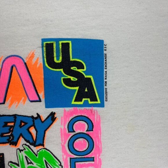 Vintage Hanes 90's Graphic Shirt Nasa Colorful Adult Extra Large Short Sleeve - Picture 7 of 15